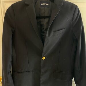 Lands end dark navy suit jacket kids 14